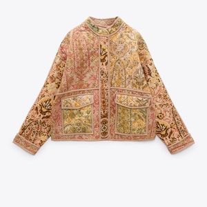ZARA quilted Jacquard jacket multicolored